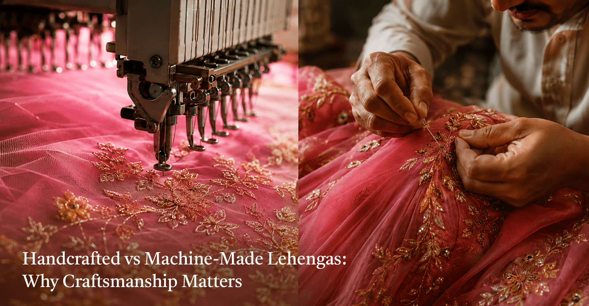 Handcrafted vs Machine-Made Lehengas: Why Craftsmanship Matters